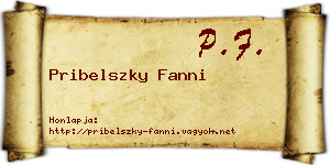 Pribelszky Fanni névjegykártya